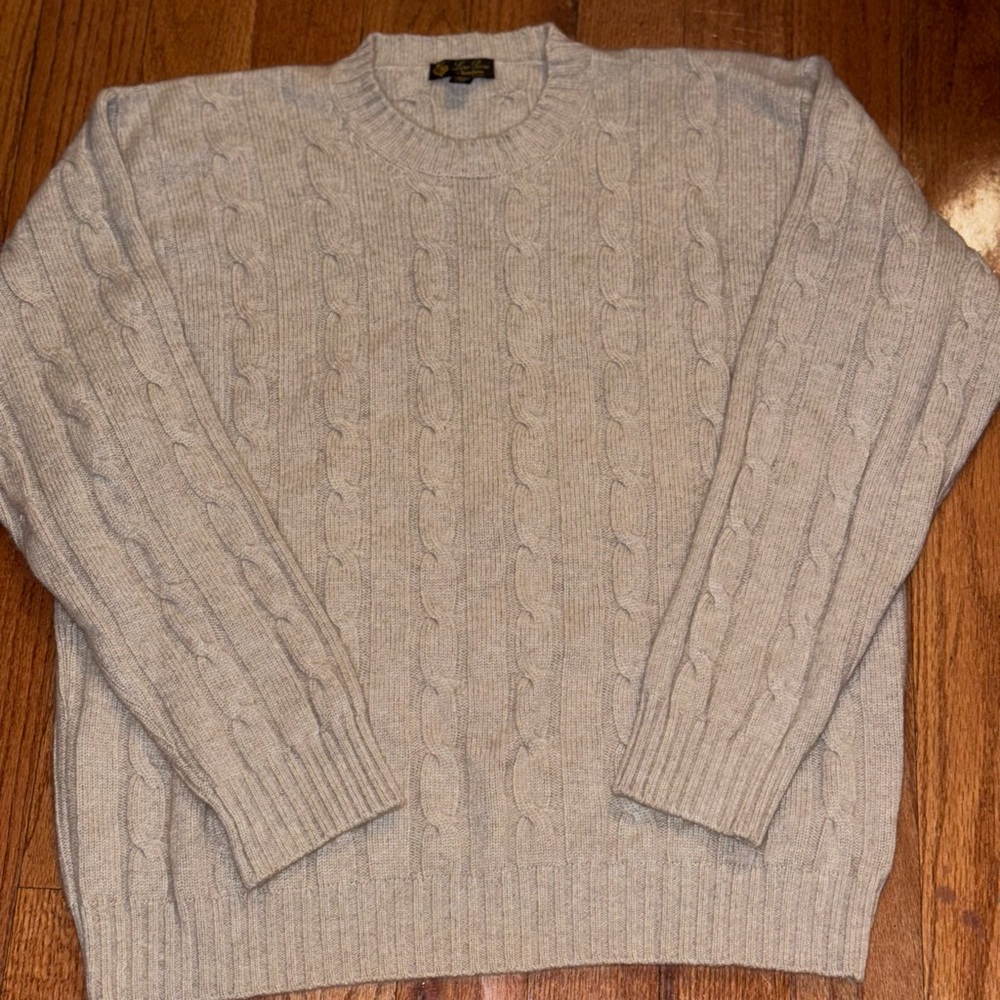 Loro Piana for Neiman Marcus Mens Cashmere Cable-knit Sweater Sz 54